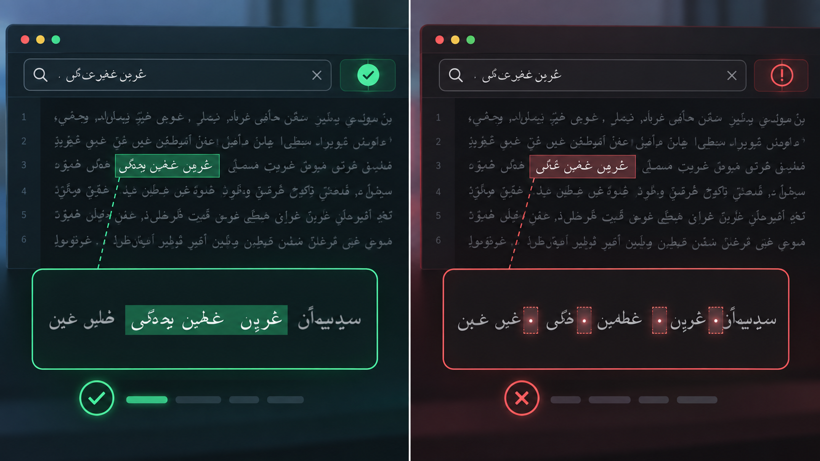 نص يبدو متطابقًا لكنه يحتوي محارف ومسافات مخفية