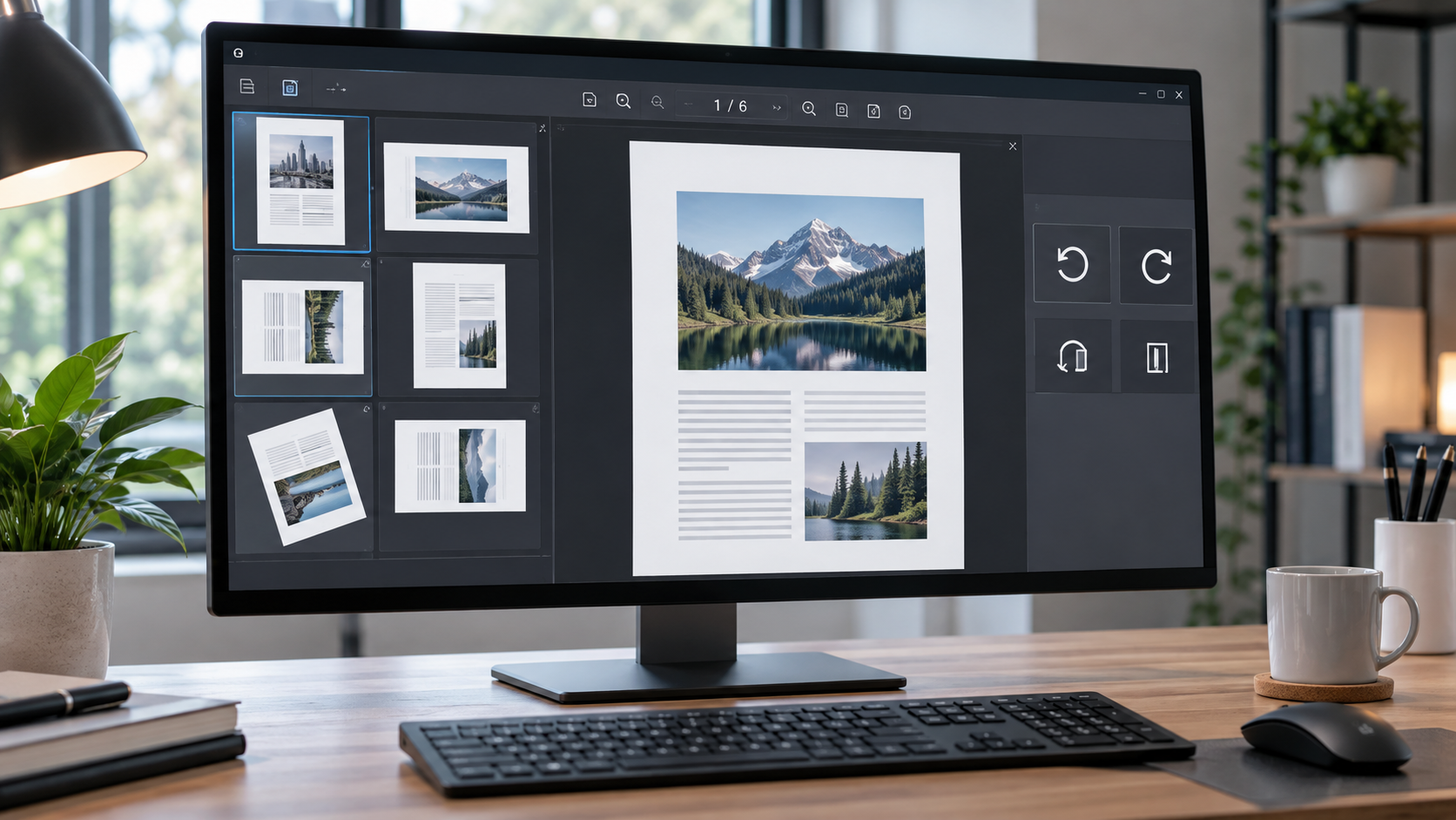 واجهة PDF تعرض صفحات تحتاج إلى تدوير أو تصحيح اتجاه